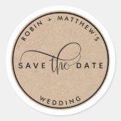 Sla de Afdichting van de Datumenvelop, Rustiek, Kr Ronde Sticker (Voorkant)
