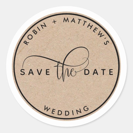 Sla de Afdichting van de Datumenvelop, Rustiek, Kr Ronde Sticker (Voorkant)