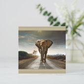 Sla de bedreigde Olifant Hi-Def Print Kaart op (Staand voorkant)