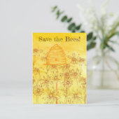 Sla de bijen op de kep Wildbloemen Honeybee Briefkaart (Staand voorkant)