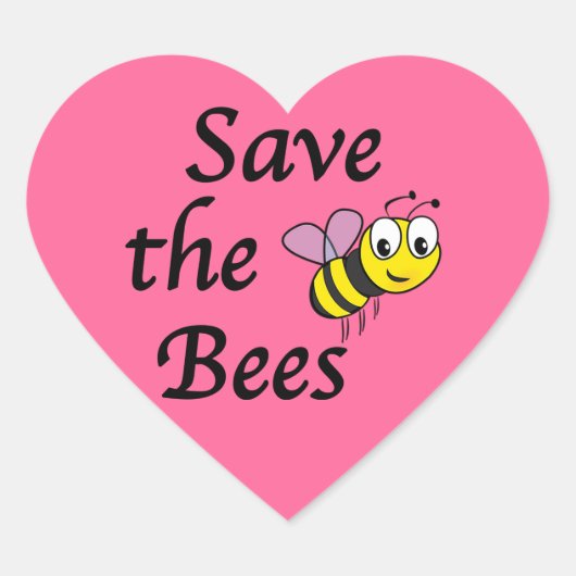 Sla de bijen op hart sticker (Voorkant)