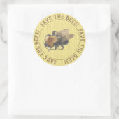 Sla de bijen op |  Honingbijen en Honingraat Ronde Sticker (Tas)