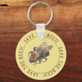 Sla de bijen op | Honingbijen en Honingraat Sleutelhanger (Voorkant)