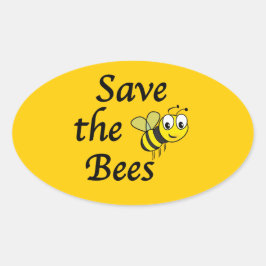 Sla de bijen op ovale sticker