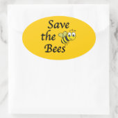 Sla de bijen op ovale sticker (Tas)