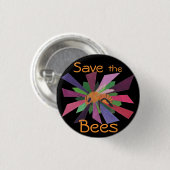 Sla de bijen op ronde button 3,2 cm (Voorkant /achterkant)