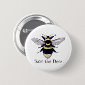 Sla de bijen op ronde button 5,7 cm (Voorkant /achterkant)