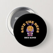 Sla de bijen op ronde button 7,6 cm (Voorkant /achterkant)