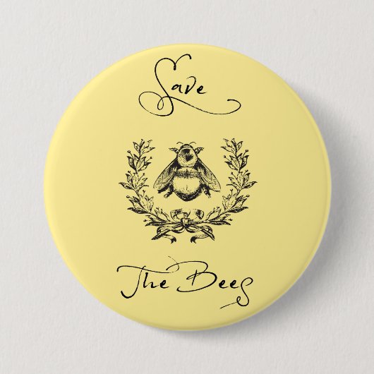 Sla de bijen op ronde button 7,6 cm (Voorkant)