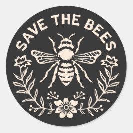 Sla de bijen op ronde sticker