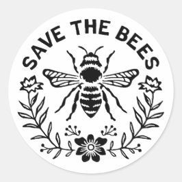 Sla de bijen op ronde sticker