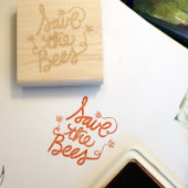 Sla de bijen op rubberstempel