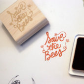Sla de bijen op rubberstempel