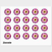 Sla de bijen roze Dahlia Floral op Ronde Sticker (Vel)