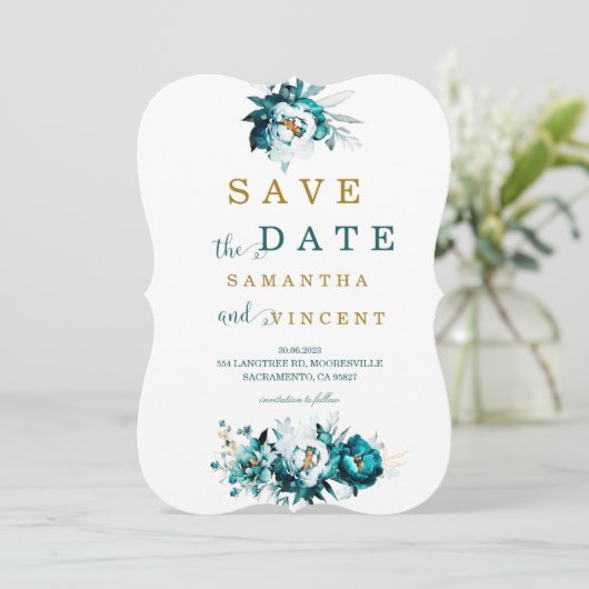 Sla de Blauwgroen datum en Gouden kaart op (Staand voorkant)