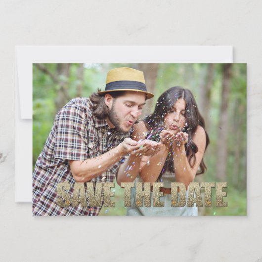 Sla de blik op de 5-x7 postkaart op datum op save the date (Voorkant)