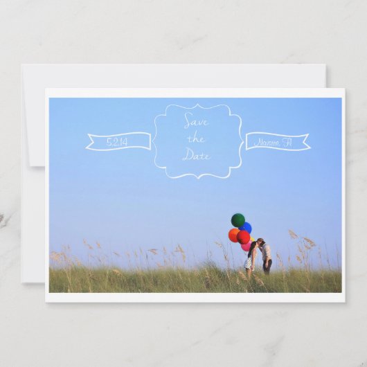 Sla de blik op de 5-x7 postkaart op datum op save the date (Voorkant)