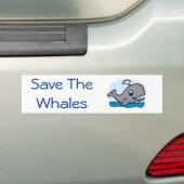 Sla de bumper voor walvissen op bumpersticker (Op auto)