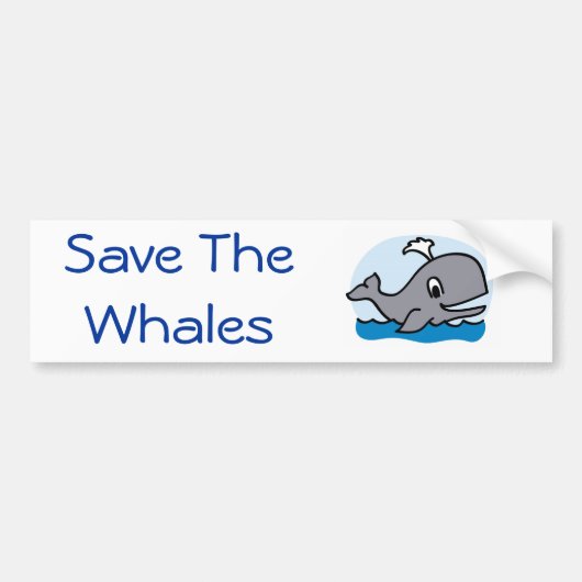 Sla de bumper voor walvissen op bumpersticker (Voorkant)