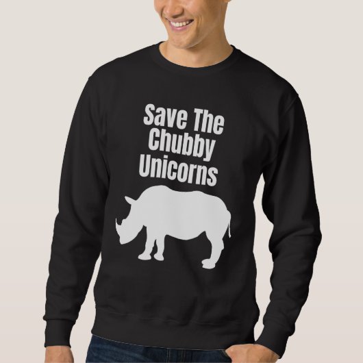 Sla de Chubby Unicorns Hipster Quote Rhino op Trui (Voorkant)