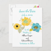 Sla de Date briefkaarten bloemen coole kleuren com (Voorkant / Achterkant)