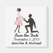 Sla de Date bruiloft vierkante magneet op (Voorkant)