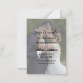 sla de date chic calligraphy trouwfoto op notitiekaartje (Achterkant)