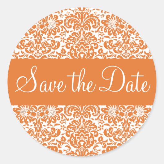 Sla de Date Damask Envelope Sticker Seal op (Voorkant)