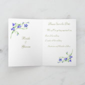 Sla de Date Kaart op met blauwe belbloemen (Binnen)