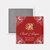 Sla de Date Magnet Antiek Architecture Red op (Voorkant / Achterkant)