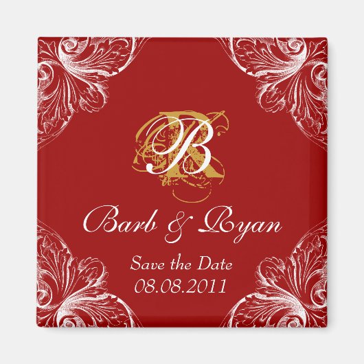 Sla de Date Magnet Antiek Architecture Red op (Voorkant)