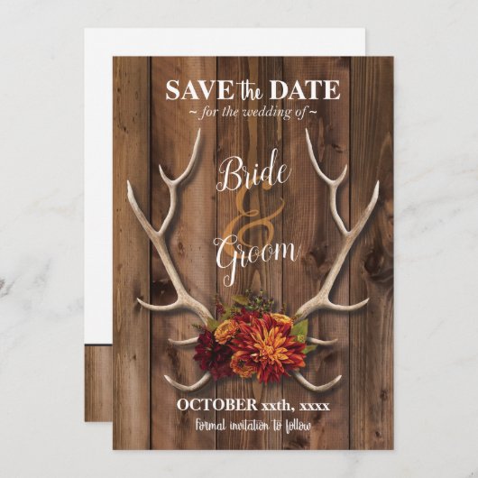 Sla de date op met een roemeense bruiloft. kaart (Voorkant / Achterkant)