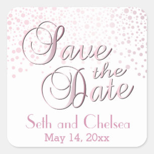 Sla de Date Silver-Stippen op   personaliseren Vierkante Sticker