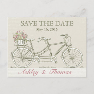 Sla de Date Tandem Bicycle op Aankondigingskaart