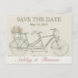 Sla de Date  Tandem Bicycle op Aankondigingskaart