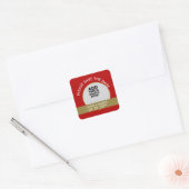 sla de date trouwfoto op vierkante sticker (Envelop)