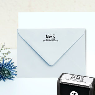 Sla de Date Typewriter Font Wedding Hashtag op Zelfinktende Stempel