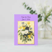 Sla de Date Violets en Pansy Briefkaart op (Staand voorkant)