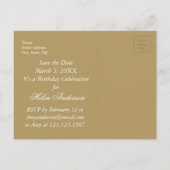 Sla de datum 100e verjaardag Gepersonaliseerd Brie Aankondigingskaart (Achterkant)