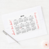 Sla de datum 2015 Kalender Gepersonaliseerde Stick Rechthoekige Sticker (Envelop)
