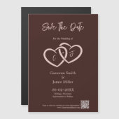 Sla de datum 2 harten verweven met Initialen Magnetische Uitnodiging (Voorkant / Achterkant)