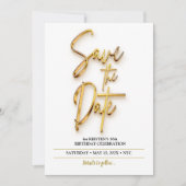 Sla de datum 3d tekst eenvoudig en minimalistisch kaart (Voorkant)