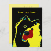 Sla de datum 40e verjaardag Happy Dog aankondiging (Voorkant / Achterkant)