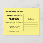 Sla de datum 40e verjaardag Happy Dog aankondiging (Achterkant)