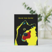 Sla de datum 40e verjaardag Happy Dog aankondiging (Staand voorkant)