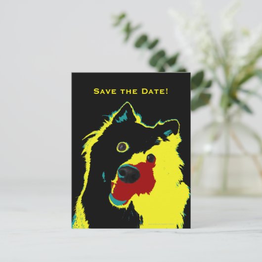 Sla de datum 40e verjaardag Happy Dog aankondiging (Staand voorkant)