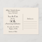 Sla de datum 50e Jubileum Party op Aankondigingskaart (Achterkant)