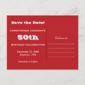 Sla de datum 50e verjaardag partij Briefkaart Fiet (Achterkant)