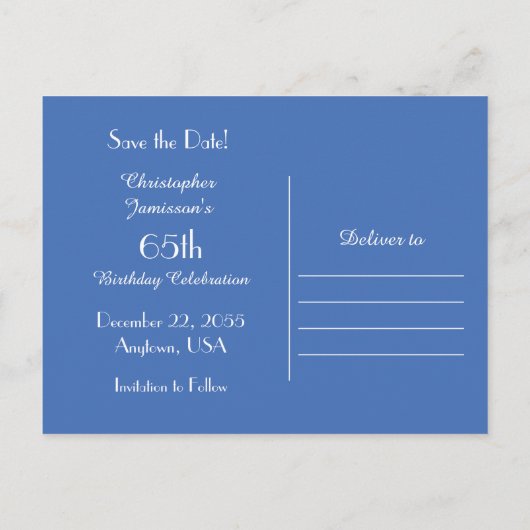Sla de datum 65e verjaardag aankondiging op (Achterkant)