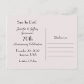 Sla de datum 70e Jubileum Party Briefkaart (Achterkant)